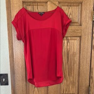 Express Red Cap Sleeve Relaxed Blouse